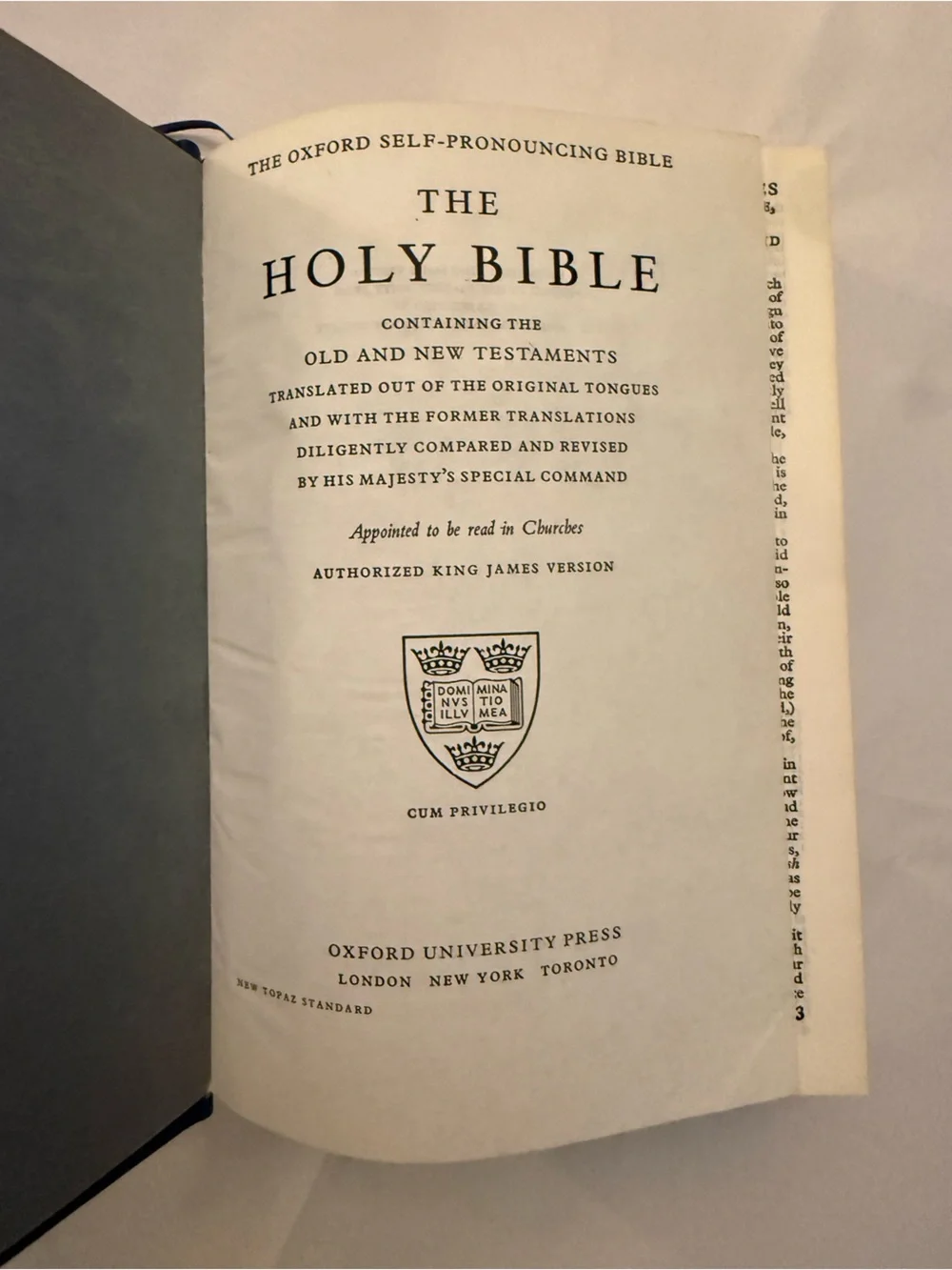 Vintage Holy Bible  - Navy Blue with Gold Foil